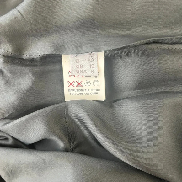 Alberta Ferretti | Silk Taffeta Cocktail Dress - Black & Red & Tan / Sz 6 - Picture 11 of 15